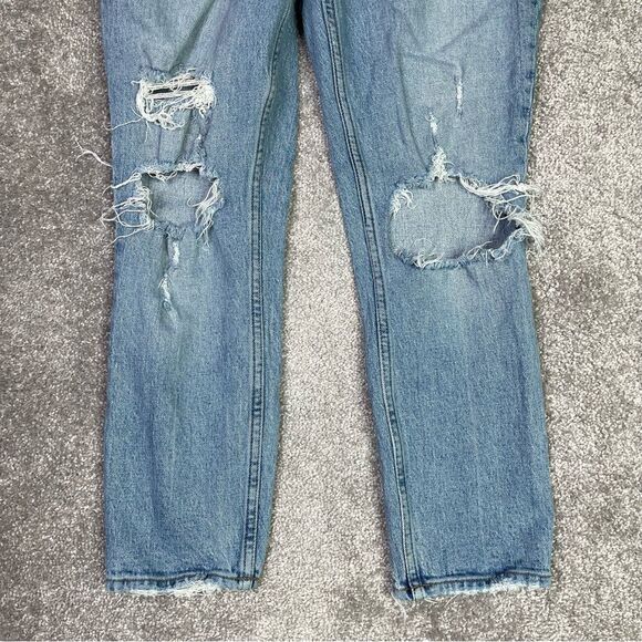 Abercrombie & Fitch Jeans Women’s 27 Short Blue Skinny High Rise Ripped Holes - Picture 2 of 13